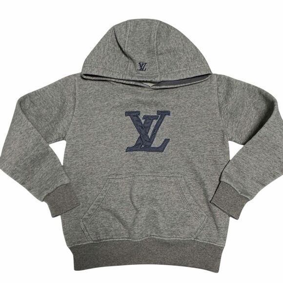 LOUIS VUITTON Boys Gray Logo Pullover Hoodie Size Small (Not Authenticated) - Picture 1 of 5